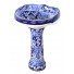 Mexican Talavera Pedestal Sink Roman Style Acapulco Azul